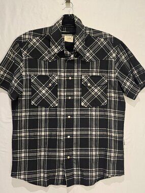 Vtg 90s Versace Jeans Couture Plaid Western Shirt L Ittierre Medusa Pearl Snap